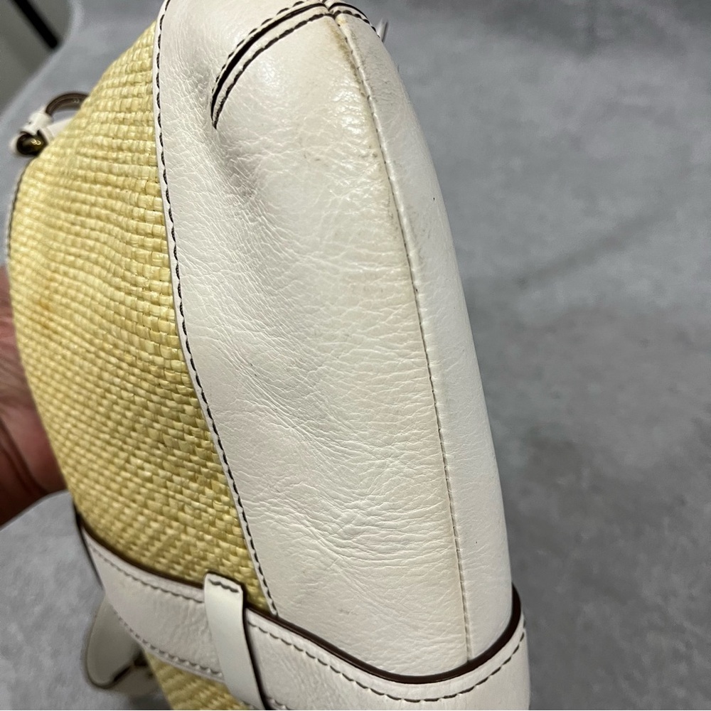 COACH Legacy M05k-105 Natural Straw Leather purse Shoulder bag Brass Read - Picture 10 of 13